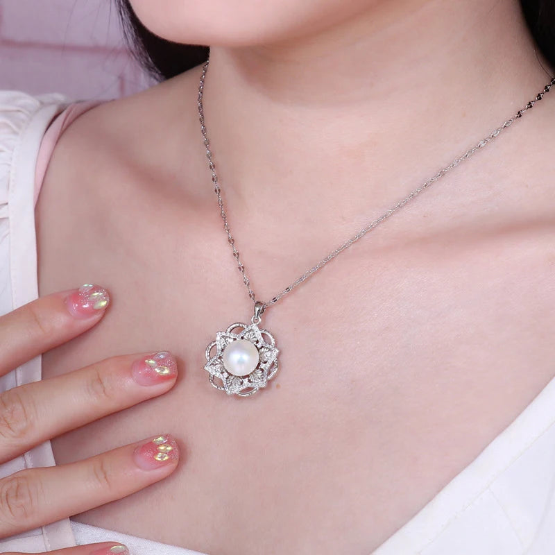 Vintage Lace Freshwater Pearl Pendant Necklace