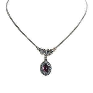 Vintage Lace Victorian Necklace Gothic Choker Purple Crystal Pendant