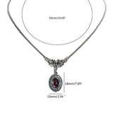 Vintage Lace Victorian Necklace Gothic Choker Purple Crystal Pendant