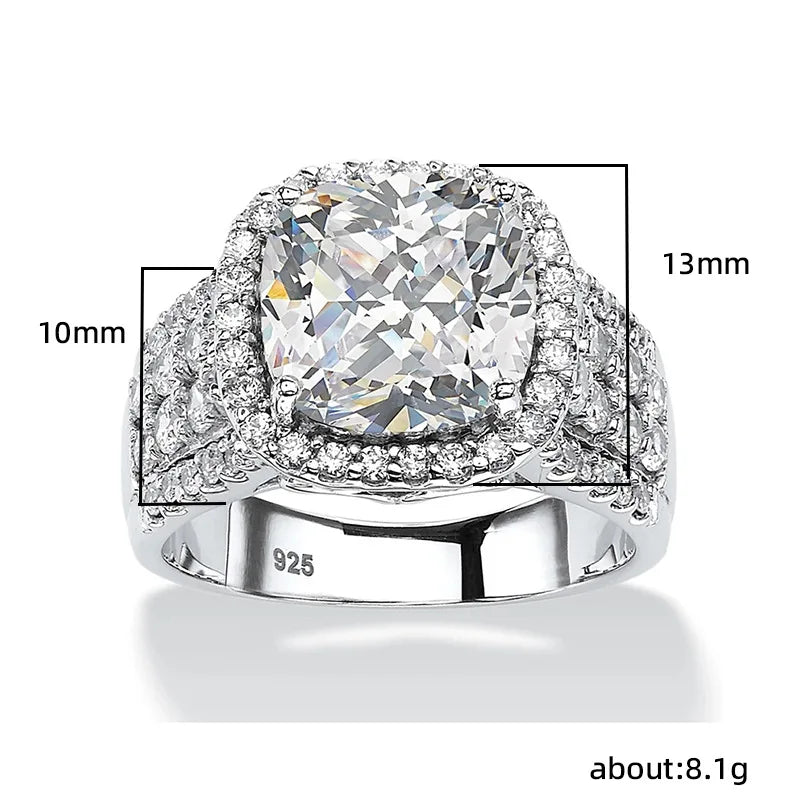 Vintage Zircon 925 Silver Ring for Wedding Party