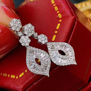 Vintage Lady Diamond Dangle Earring 925...