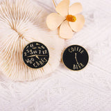 Vintage Lapel Pin Clock Watch Round Alloy Brooch Initial Letter Suit Badge