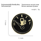 Vintage Lapel Pin Clock Watch Round Alloy Brooch Initial Letter Suit Badge