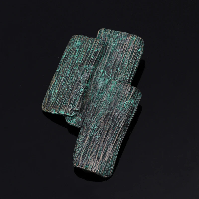 Vintage Large Metal Bark Brooches Geometric Irregular Women Men Pins Plant Jewel