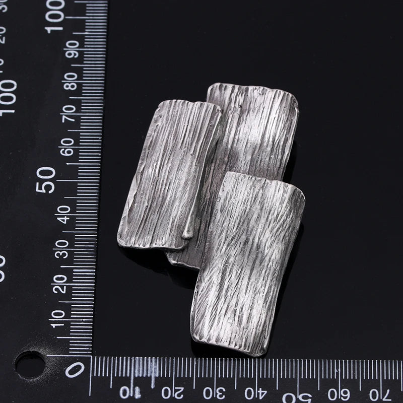 Vintage Large Metal Bark Brooches Geometric Irregular Women Men Pins Plant Jewel