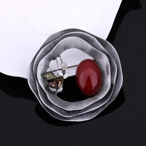 Large Round Flower Brooch Pin for Women and Men