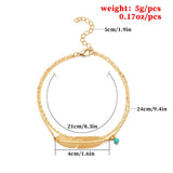 Bohemian Feather Anklet Leg Bracelet Beach Foot Chain Sandal Jewelry