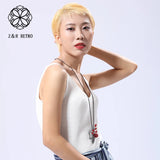 Vintage Leaf Necklace Zinc Alloy Rope Chain Necklaces For Women