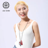 Vintage Leaf Necklace Zinc Alloy Rope Chain Necklaces For Women