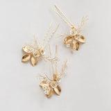 Vintage Leaf Wedding Hair Pins Clips Pearls Bridal Hair Piece