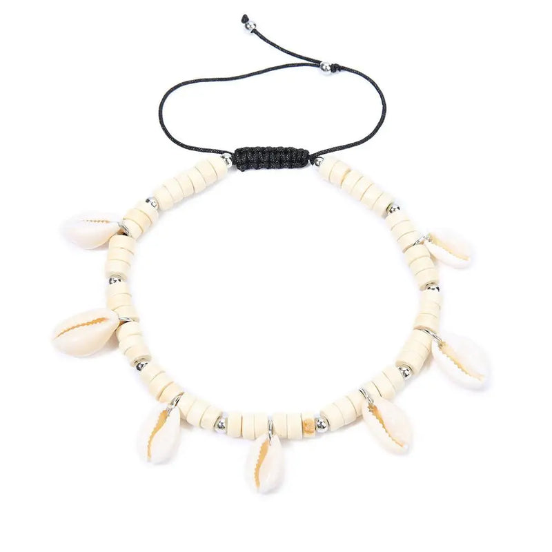 Vintage Leather Shell Anklets for Women