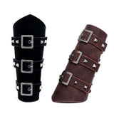 Vintage Leather Arm Punk Wristband Guards Medieval Knight Bracers