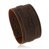 Vintage Leather Bracelet Men Punk-style Wide