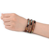 Vintage Leather Bracelet Matte Stone Wristband