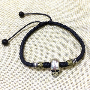 Vintage Leather Skull Anklet Beach Jewelry