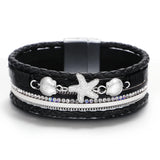 Vintage Leather Bracelet Multi-Layered Retro Stainless Steel Leopard Print Gift