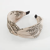 Vintage Leaves Print Wide Headband Middle Knot Hair Jewelry