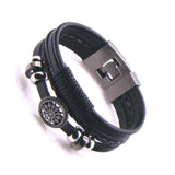 Vintage Multilayer Leather Bracelet Men Wrap Bracelets Male Gift
