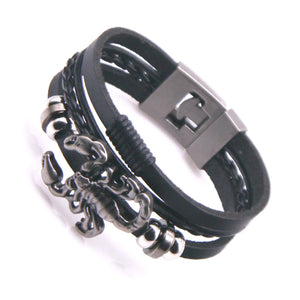 Vintage Multilayer Leather Bracelet Men Wrap Bracelets Male Gift