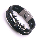 Vintage Multilayer Leather Bracelet Men Wrap Bracelets Male Gift