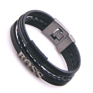Vintage Multilayer Leather Bracelet Men Wrap Bracelets Male Gift
