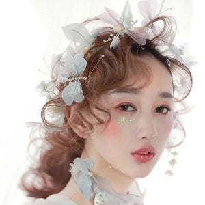 Vintage Lavender Butterfly Crown Tiara Headband for Wedding Prom