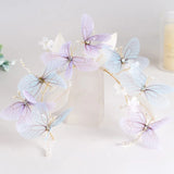 Vintage Lavender Butterfly Crown Tiara Headband for Wedding Prom