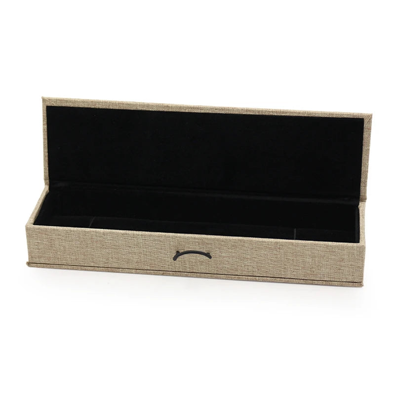 Vintage Linen Buckle Wooden Jewelry Boxes Ring Bracelet Pendant Packaging