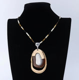 Vintage Geometric Collare Necklace with Long Chains - Goth Jewelry for Women