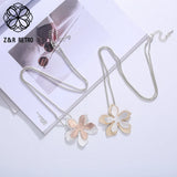 Vintage Long Chains Flower Collar Necklace for Women