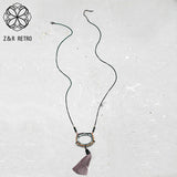 Vintage Long Chains Ethnic Tassel Pendant Necklace Unusual Goth