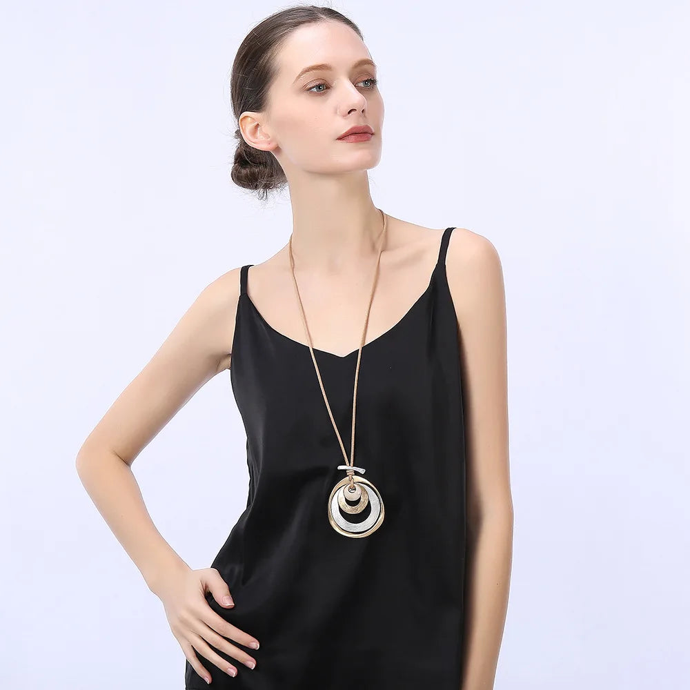 Vintage Long Chains Necklace for Women Gothic Jewelry Chokers Pendants