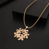 Vintage Long Collares Suspension Pendants Chains Necklace with Flowers