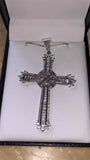 Vintage Cross Pendant Necklace 925 Sterling Silver AAAAA Zircon CZ