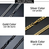 Vintage Long Chain Cuban Necklace Hiphop Stainless Steel Punk Collar