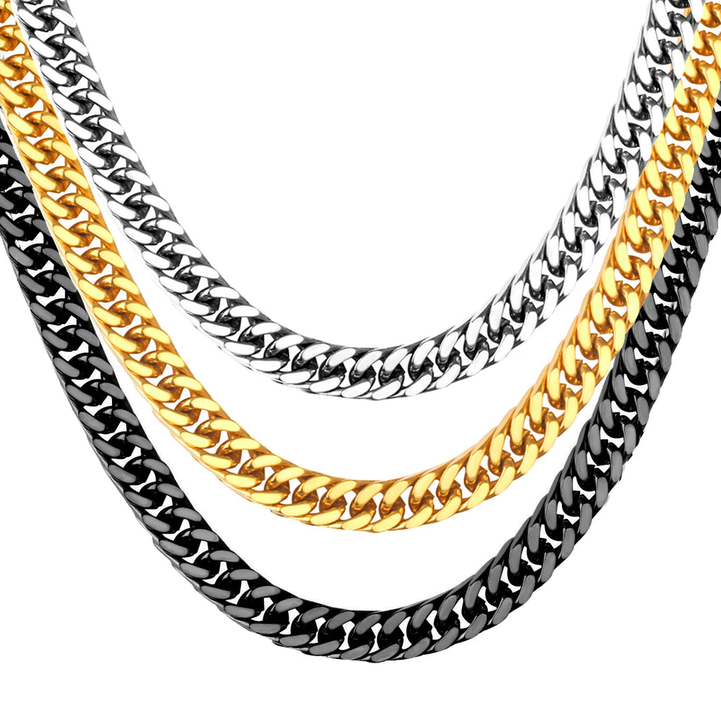 Vintage Long Chain Cuban Necklace Hiphop Stainless Steel Punk Collar