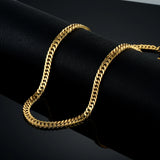 Vintage Long Chain Cuban Necklace Hiphop Stainless Steel Punk Collar