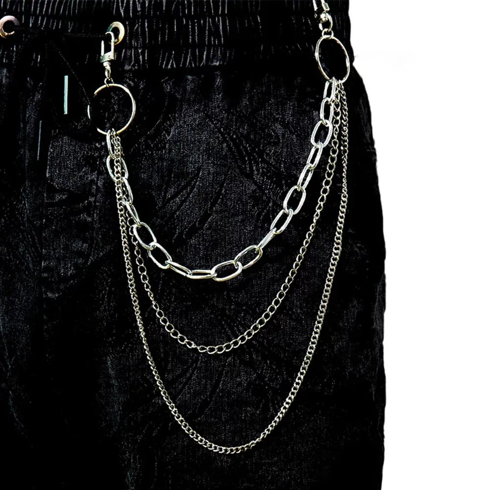 Vintage Metal Rock Trousers Hipster Keychain Ring Clip Tassel Keychains