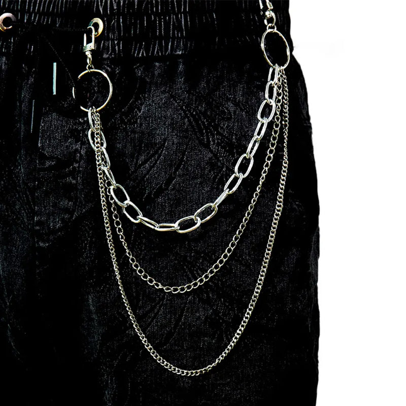 Vintage Metal Rock Trousers Hipster Keychain Ring Clip Tassel Keychains