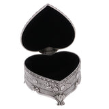 Vintage Love Heart Trinkets Box Carved Flower Jewelry Box