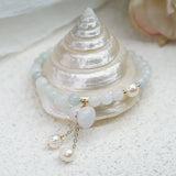 Vintage Jade Gourd Pendant & Pearl Beaded Bracelet for Women