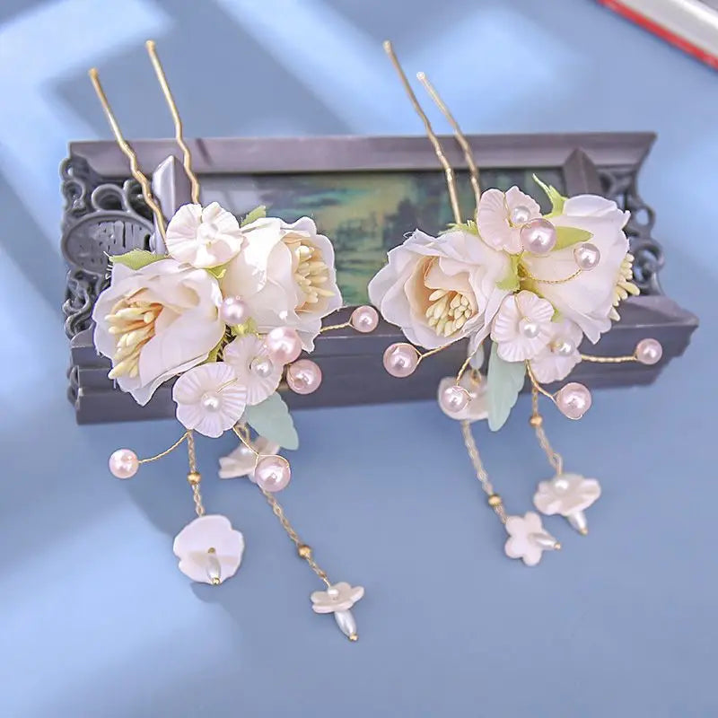 Chinese Flower Hair Accessories for Women Hanfu Hairpin