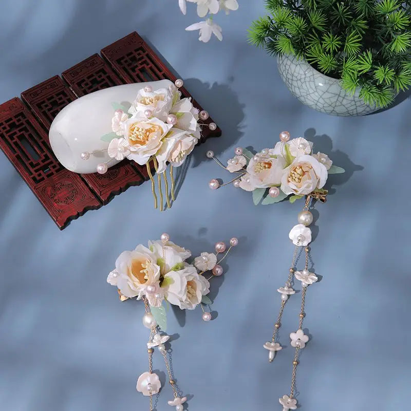Chinese Flower Hair Accessories for Women Hanfu Hairpin