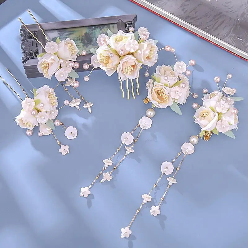 Chinese Flower Hair Accessories for Women Hanfu Hairpin