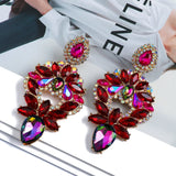 Vintage Crystal Dangle Drop Earrings Christmas Gift Jewelry