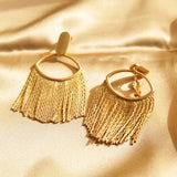 Vintage Tassel Clip On Drop Earrings For Women Without Piercing