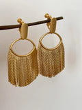 Vintage Tassel Clip On Drop Earrings For Women Without Piercing