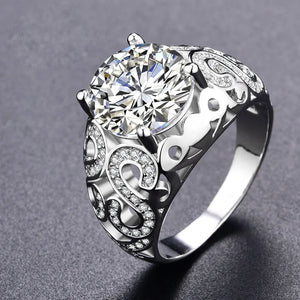 Vintage Hollow Zircon Ring Romantic Gift