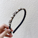 Vintage Flower Headwrap Hairband Pearl Crystal for Women Girls