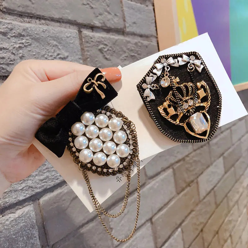 Vintage Small Fragrance Hat Flower Brooch Woman Pearl Spring Brooches